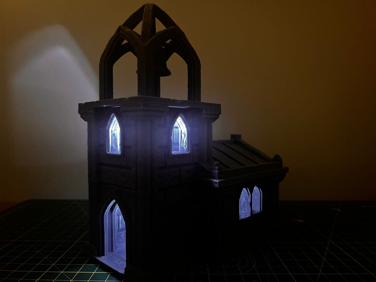 Church with Tower - Scenic DnD Terrain - Halloween Decoration - alternate angle