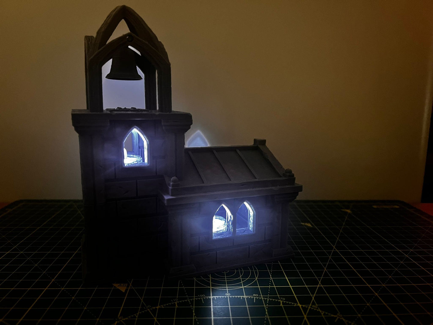 Church with Tower - Scenic DnD Terrain - Halloween Decoration - detail view
