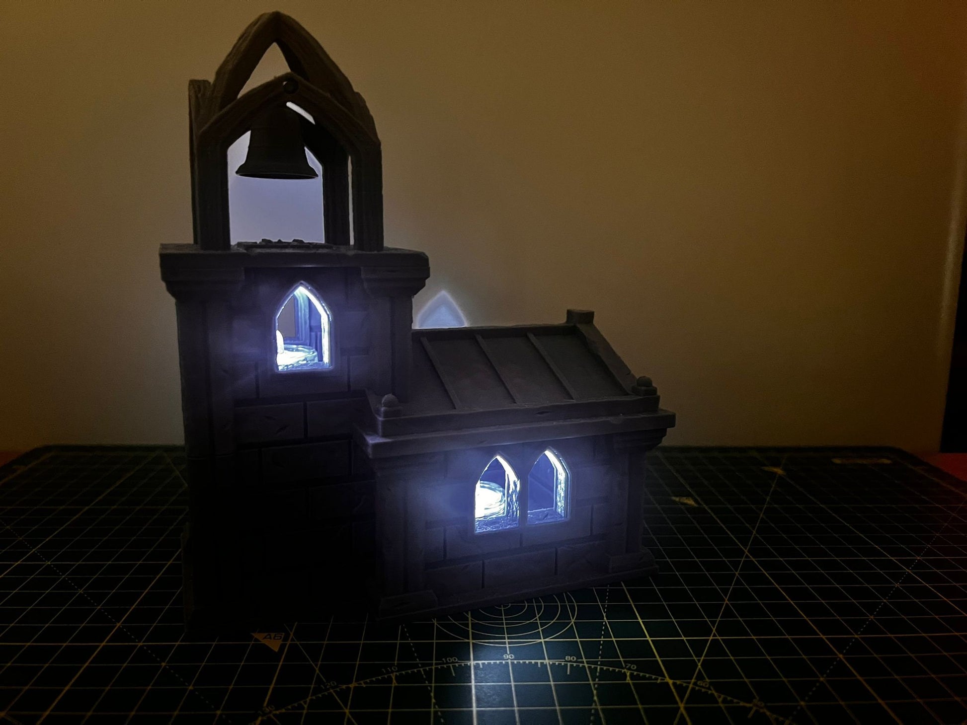 Church with Tower - Scenic DnD Terrain - Halloween Decoration - detail view
