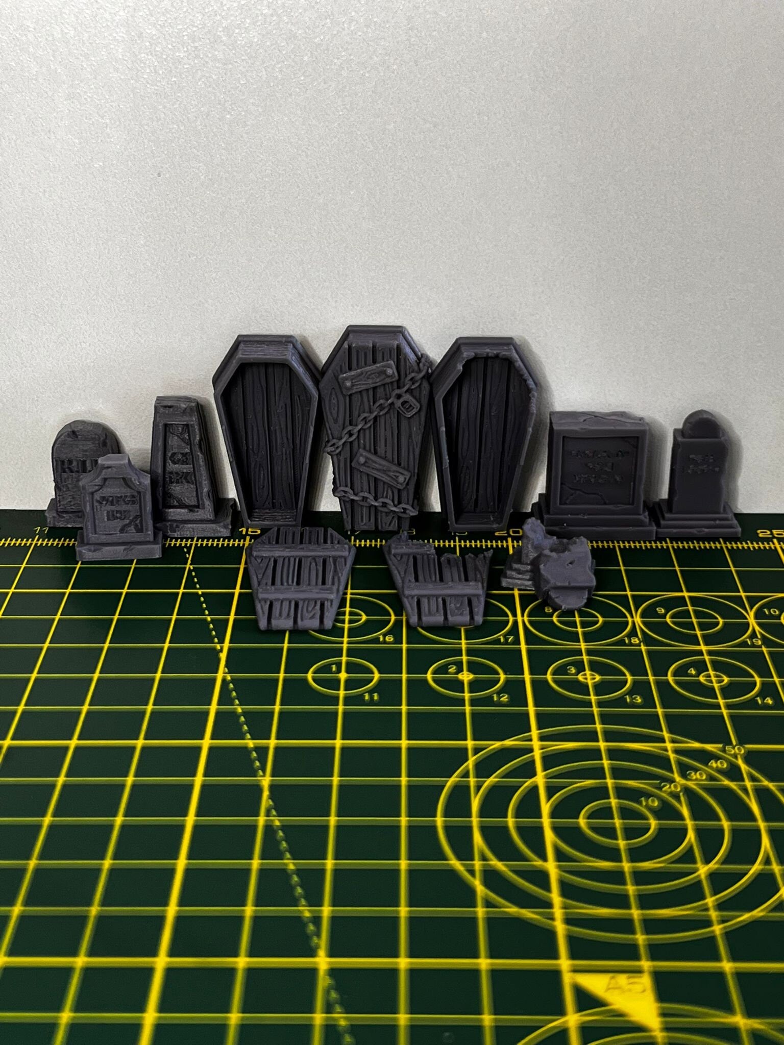 Graveyard Scatter Terrain - Scenic DnD Terrain - Halloween Decoration - detail view