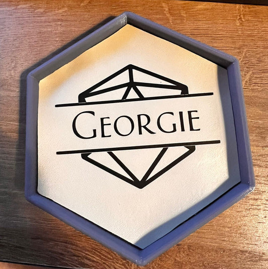 Customisable DnD Faux Leather Dice Tray - product photo