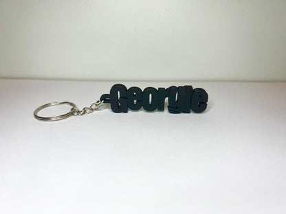 Personalised 3D Printed Name Tag - scale view