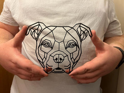 Geometric American Bulldog Wall Art Decor - Geometric Pet Print - Dog Lover Gift Idea - Staff - Staffy