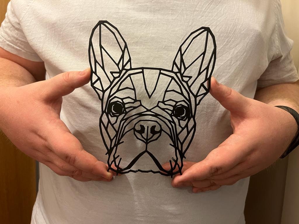 Geometric French Bulldog Wall Art - detail view
