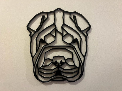 Geometric Shar Pei Wall Art - alternate angle
