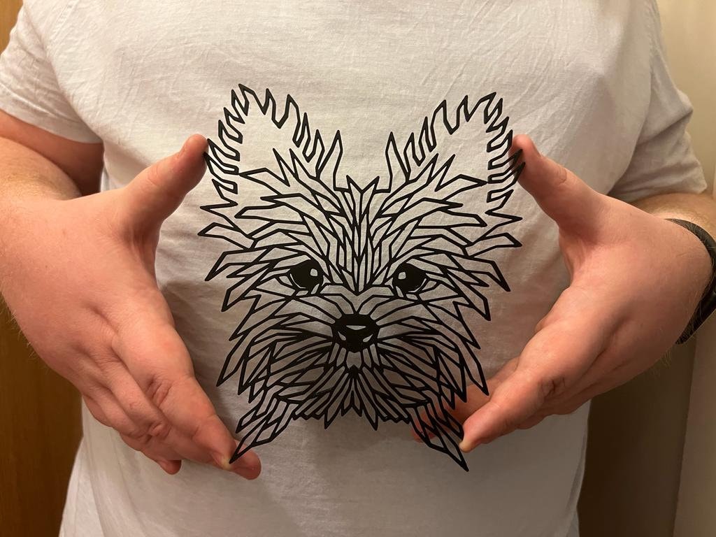 Geometric Yorkshire Terrier Wall Art - detail view