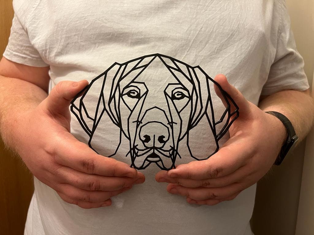 Geometric German Pointer Wall Art - detail view