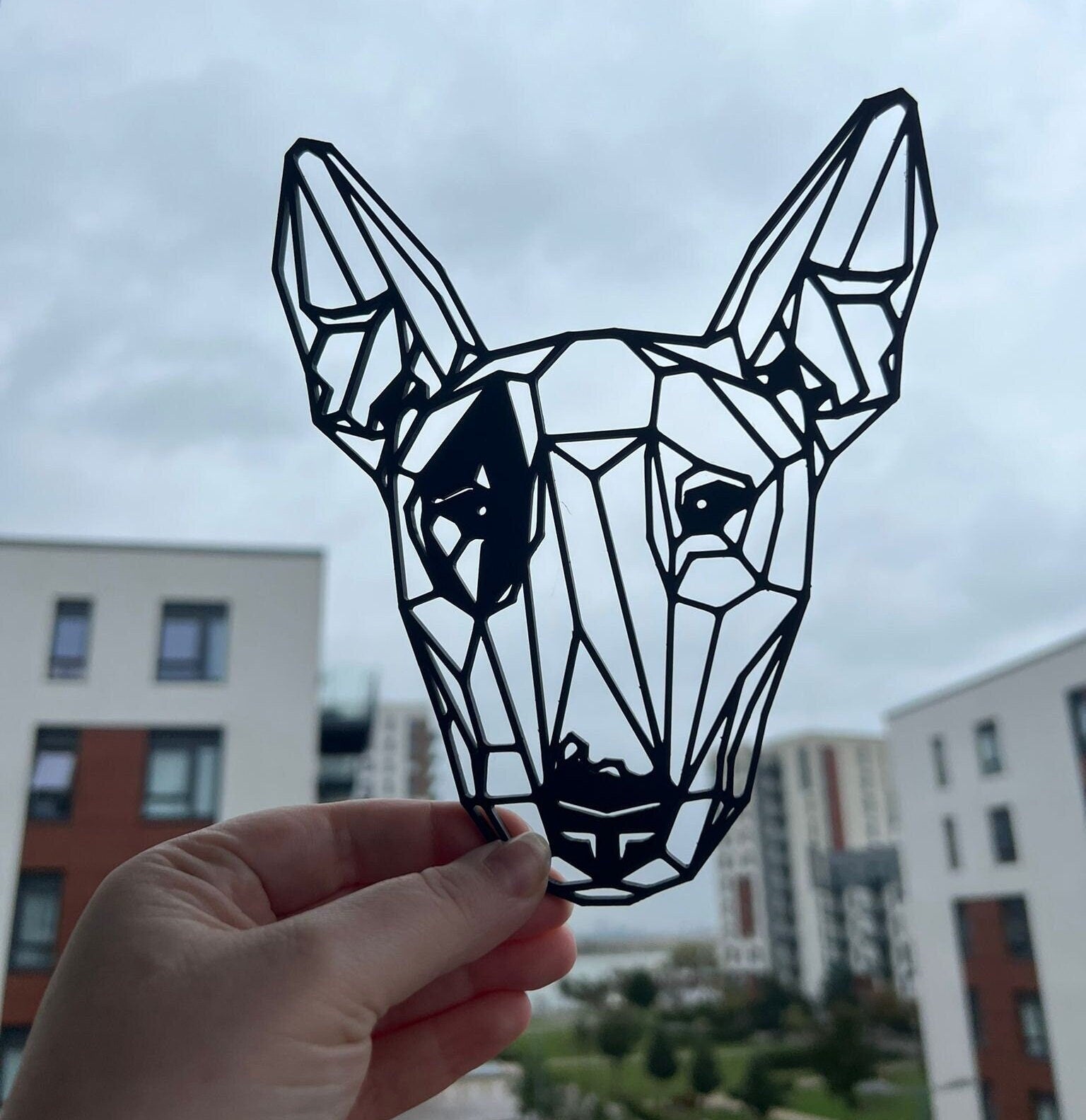 Geometric Bull Terrier Wall Art - product photo