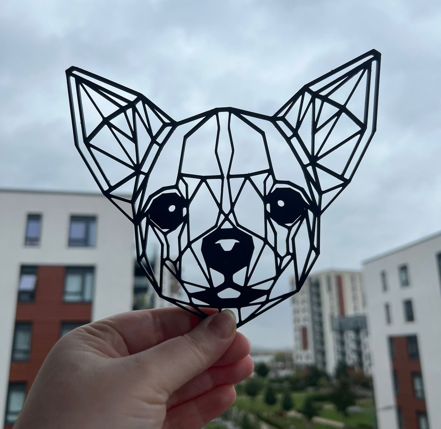 Geometric Chihuahua Wall Art - product photo