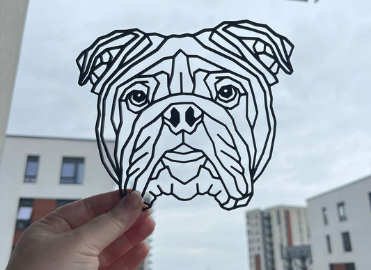 Geometric English Bulldog Wall Art - product photo
