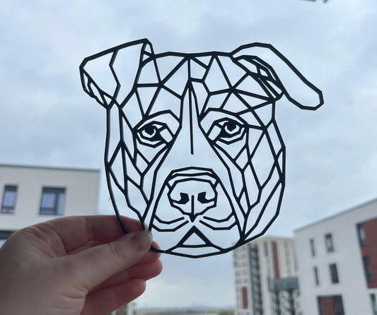 Geometric Staffordshire Bull Terrier Wall Art - product photo