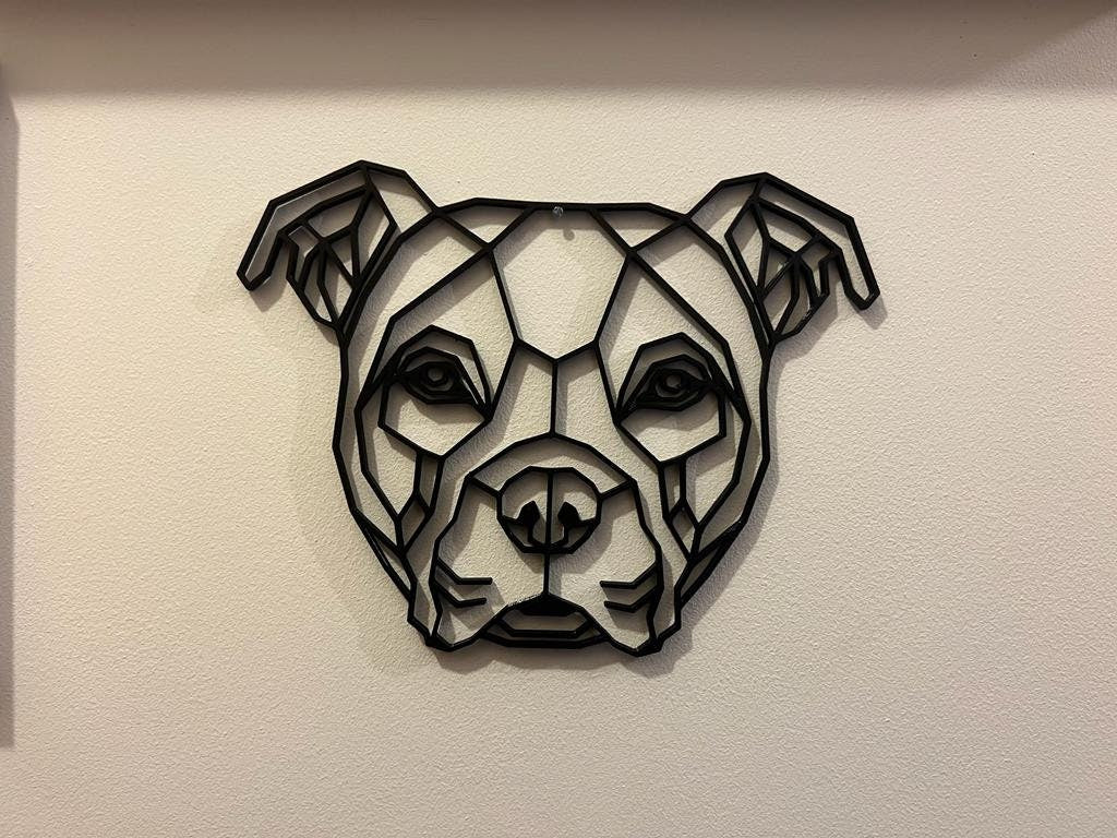 Personalised Geometric American Bulldog Wall Art - product photo
