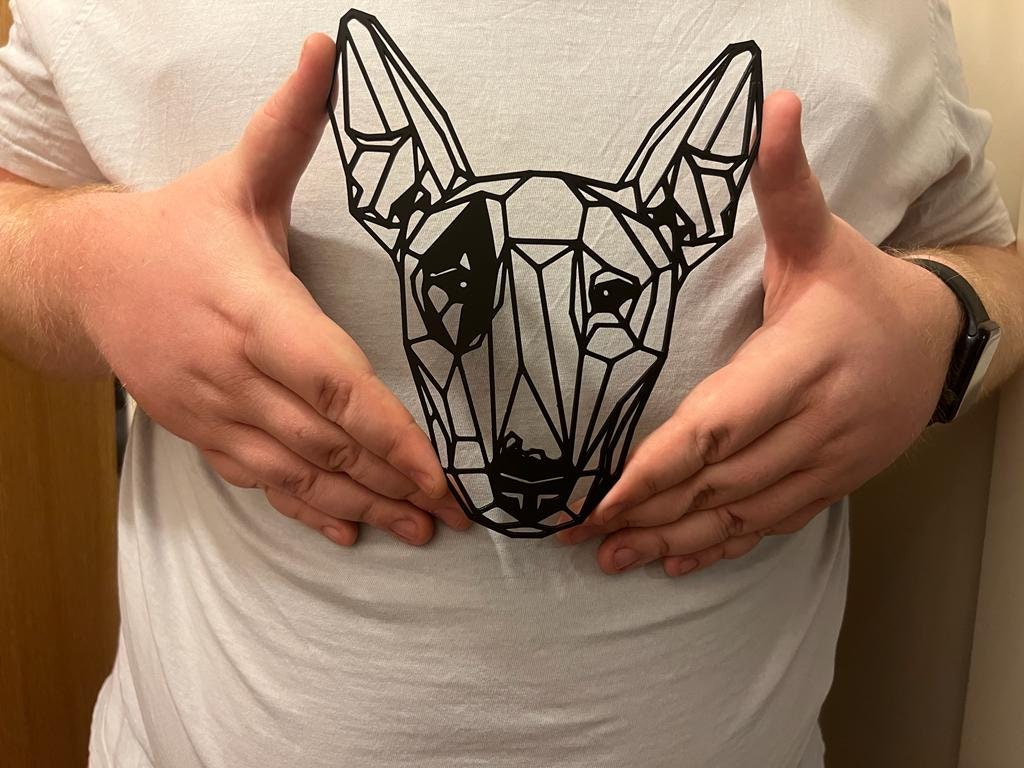 Geometric Bull Terrier Wall Art - detail view