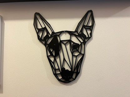 Geometric Bull Terrier Wall Art - alternate angle