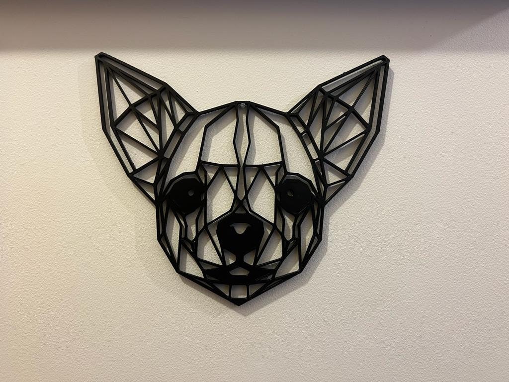Geometric Chihuahua Wall Art - alternate angle