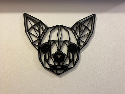 Geometric Chihuahua Wall Art - alternate angle
