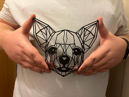 Geometric Chihuahua Wall Art - detail view