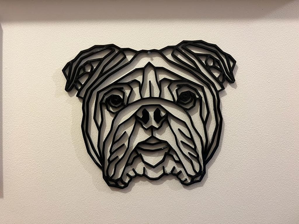 Geometric English Bulldog Wall Art - alternate angle