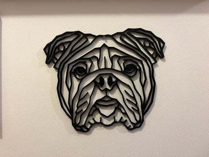 Geometric English Bulldog Wall Art - alternate angle