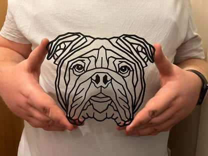 Geometric English Bulldog Wall Art - detail view