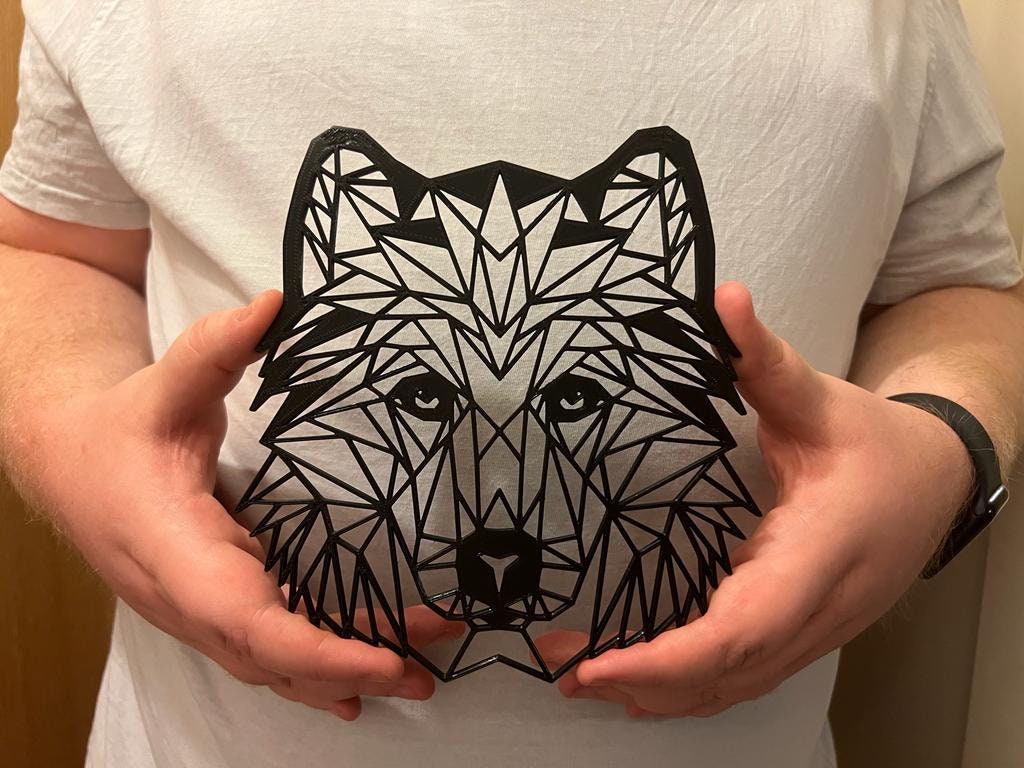 Geometric Husky Wall Art - detail view