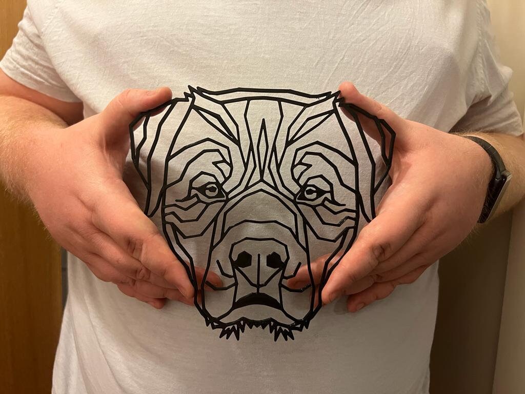 Geometric Rottweiler Wall Art - scale view