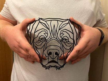 Geometric Rottweiler Wall Art - scale view