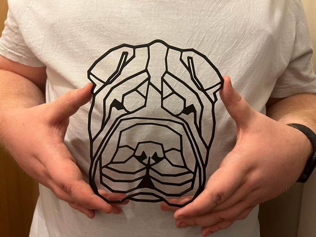Geometric Shar Pei Wall Art - detail view
