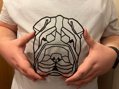 Geometric Shar Pei Wall Art - detail view