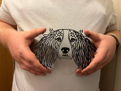 Geometric Springer Spaniel Wall Art - detail view