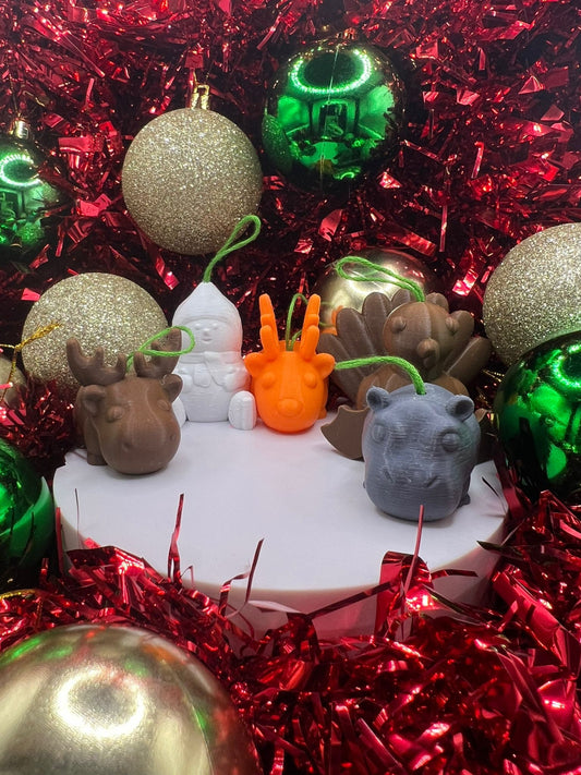 Christmas Bauble Set - Christmas Ornament - Xmas Tree Bauble - Animal Decoration - product photo