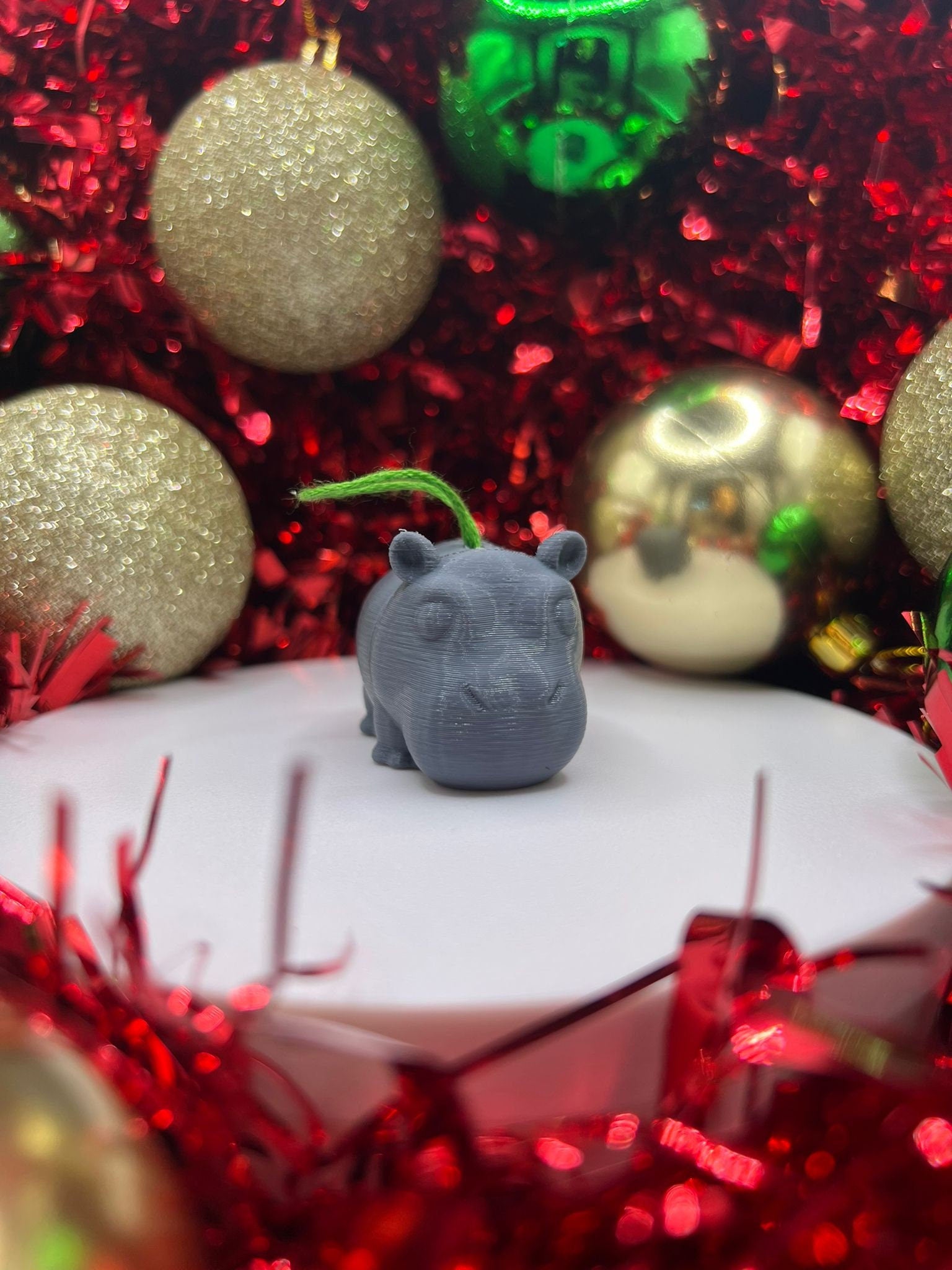Hippopotamus Christmas Bauble - Christmas Ornament - Xmas Tree Bauble - product photo