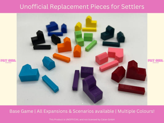 Unofficial Replacement Alternative Pieces and Tokens for Catan Board Game - product photo