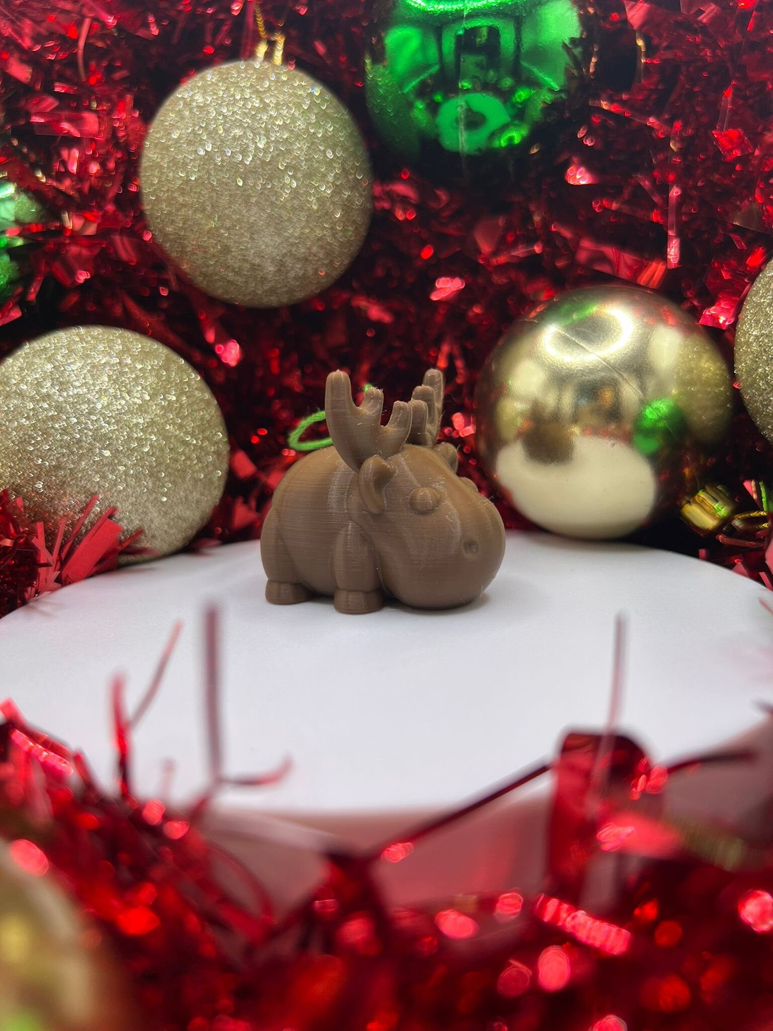 Moose Christmas Bauble - Christmas Ornament - Xmas Tree Bauble - alternate angle