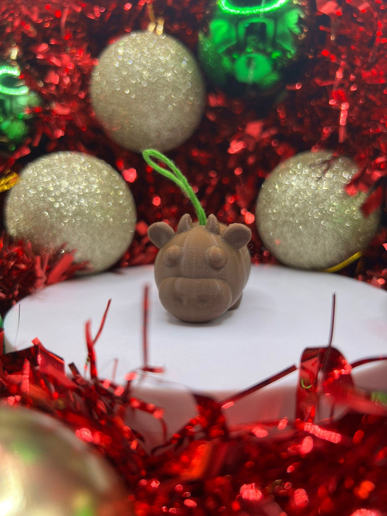 Cow Christmas Bauble - Christmas Ornament - Xmas Tree Bauble - product photo