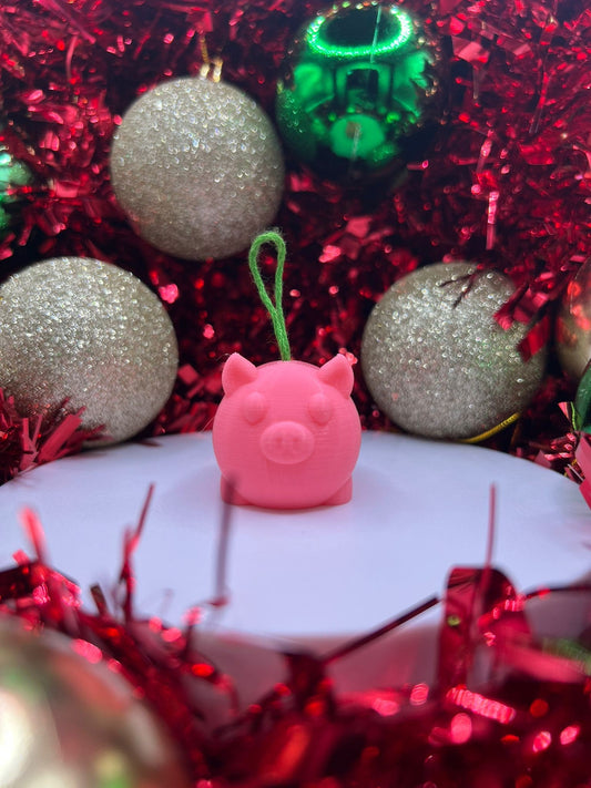 Pig Christmas Bauble - Christmas Ornament - Xmas Tree Bauble - product photo