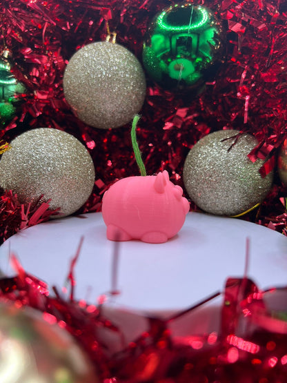 Pig Christmas Bauble - Christmas Ornament - Xmas Tree Bauble - alternate angle