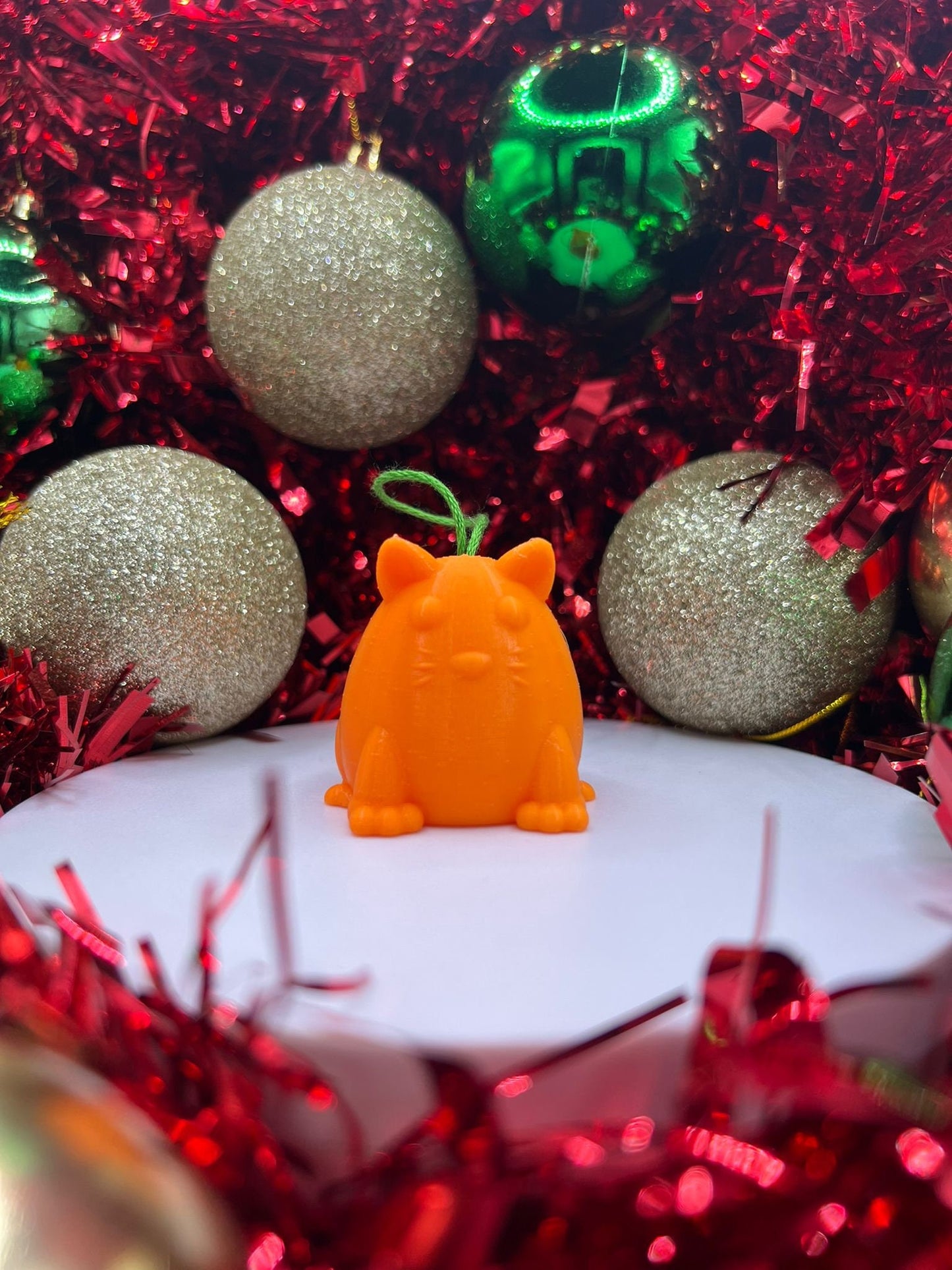 Cat Christmas Bauble - Christmas Ornament - Xmas Tree Bauble - product photo