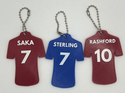 Personalised Sport Shirt Keyring - detail view