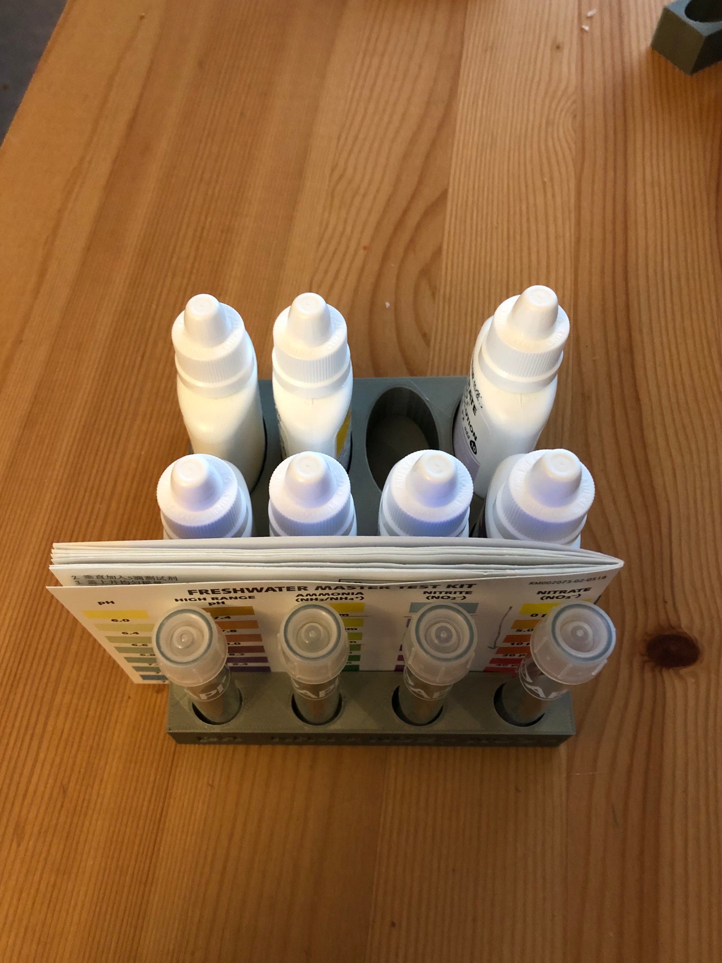 API Aquarium Test Kit Tube & Bottle Holder - scale view